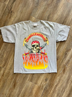 1089 -Grey Skull & Sword Flames Pirates of the Caribbean Shirt - XL
