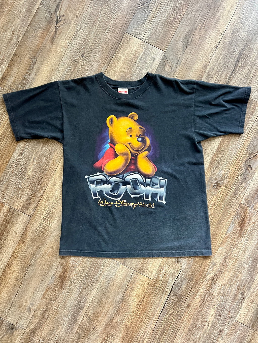 1061 -Black Streetwear WTP Pooh Shirt - L