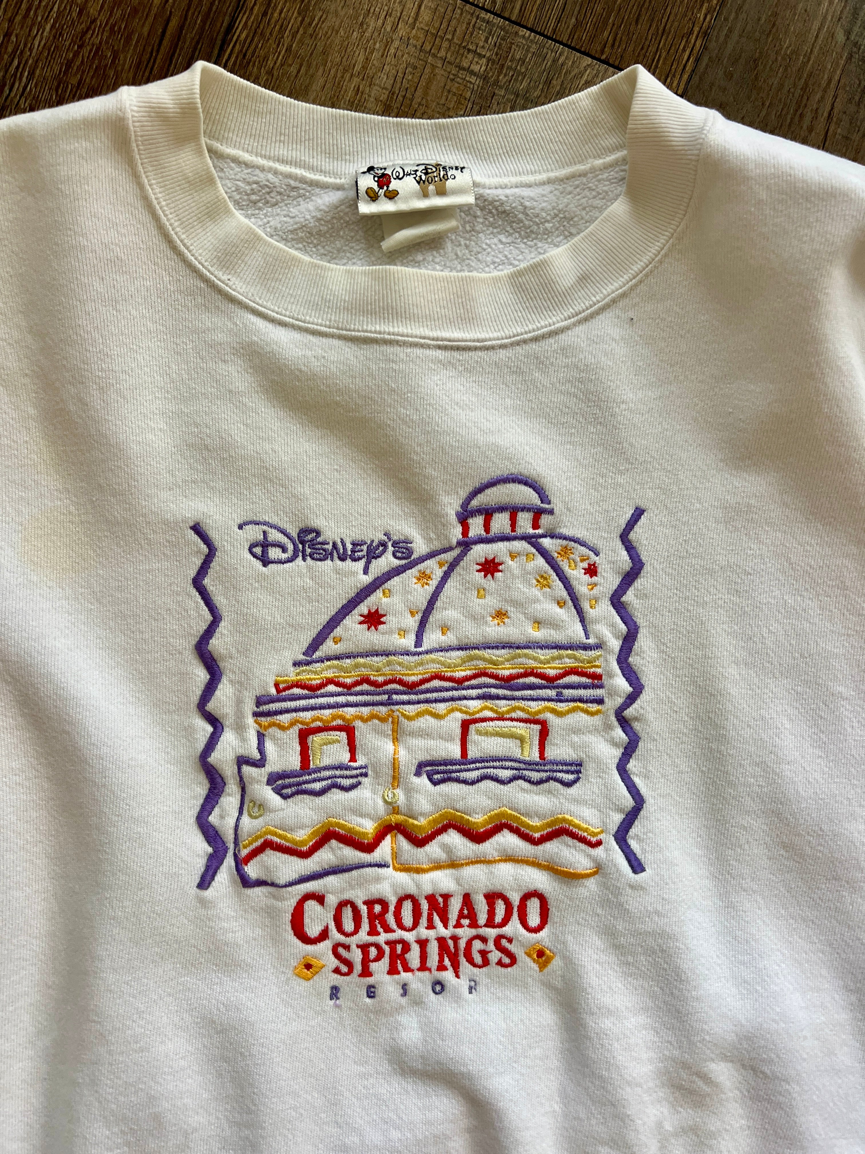 1091 -White Embroidered Coronado Springs Crewneck - XL