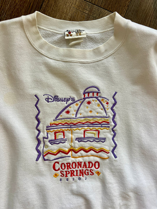 1091 -White Embroidered Coronado Springs Crewneck - XL
