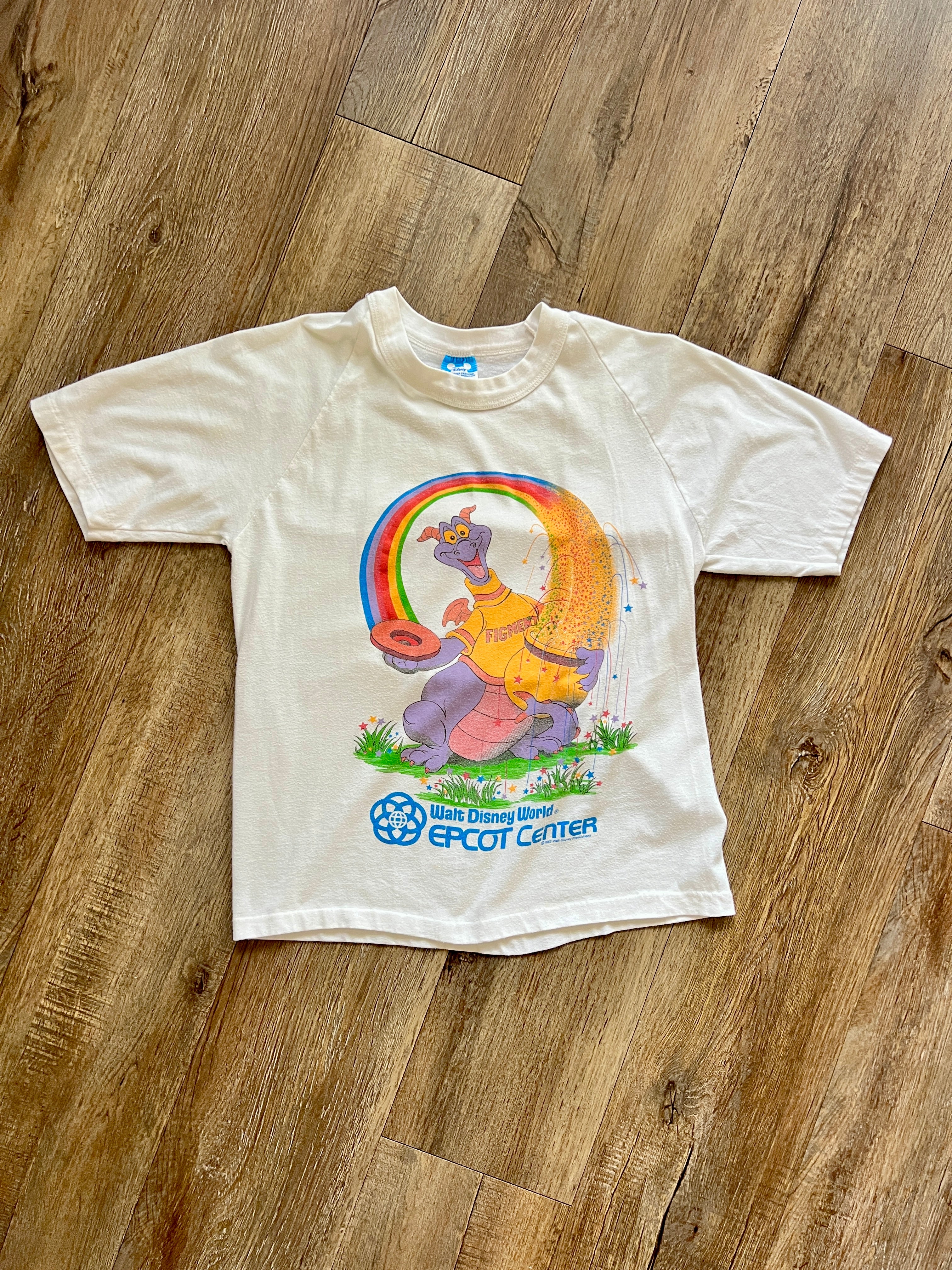 1093 -White Figment EPCOT Center Rainbow Shirt - M