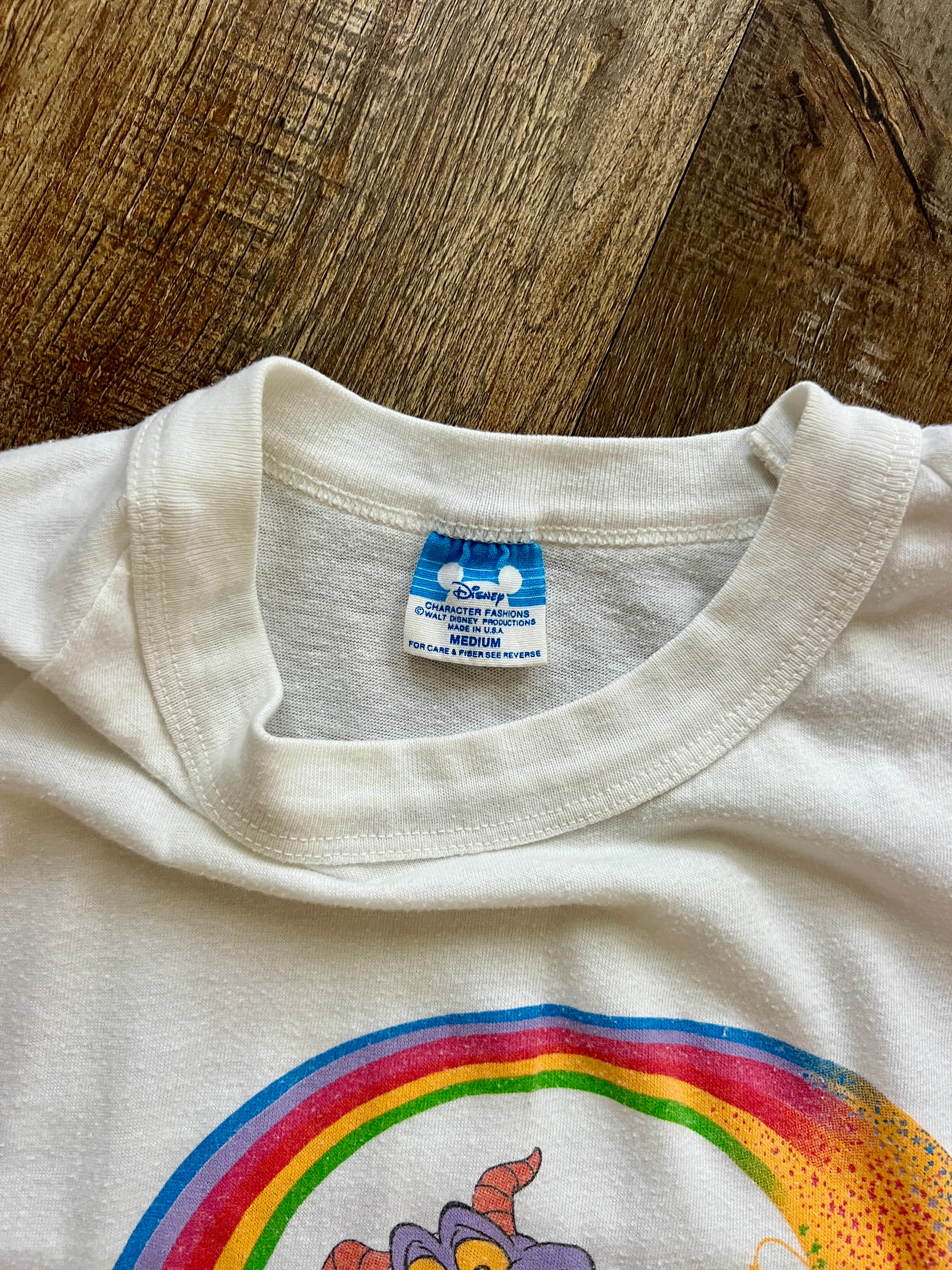 1093 -White Figment EPCOT Center Rainbow Shirt - M