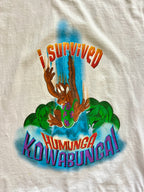 1074 -White I Survived Humunga Kowabunga Shirt - M