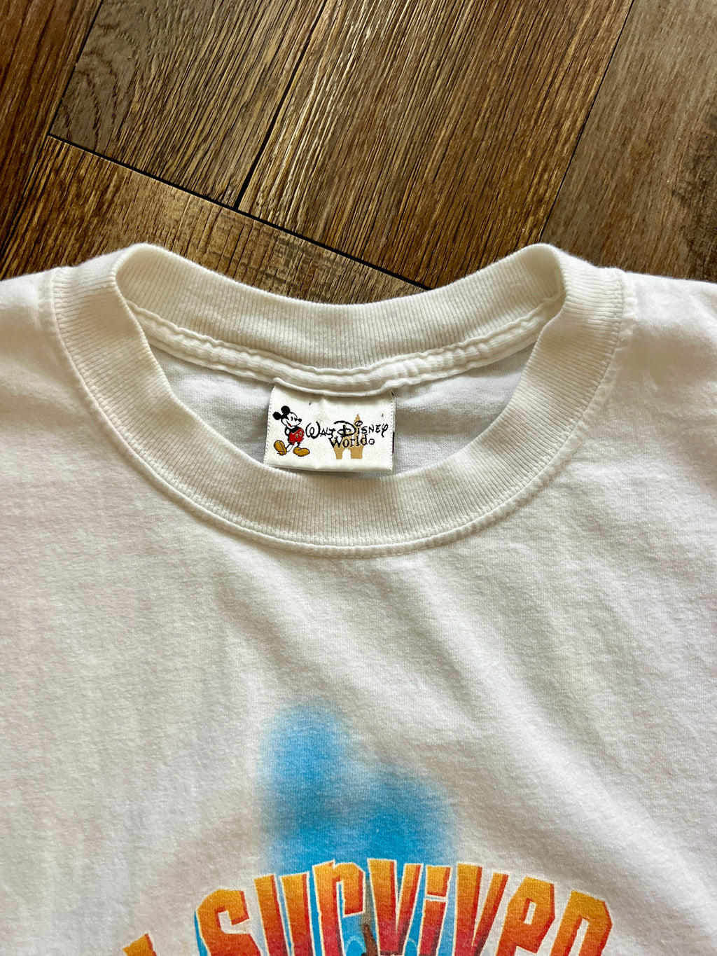 1074 -White I Survived Humunga Kowabunga Shirt - M