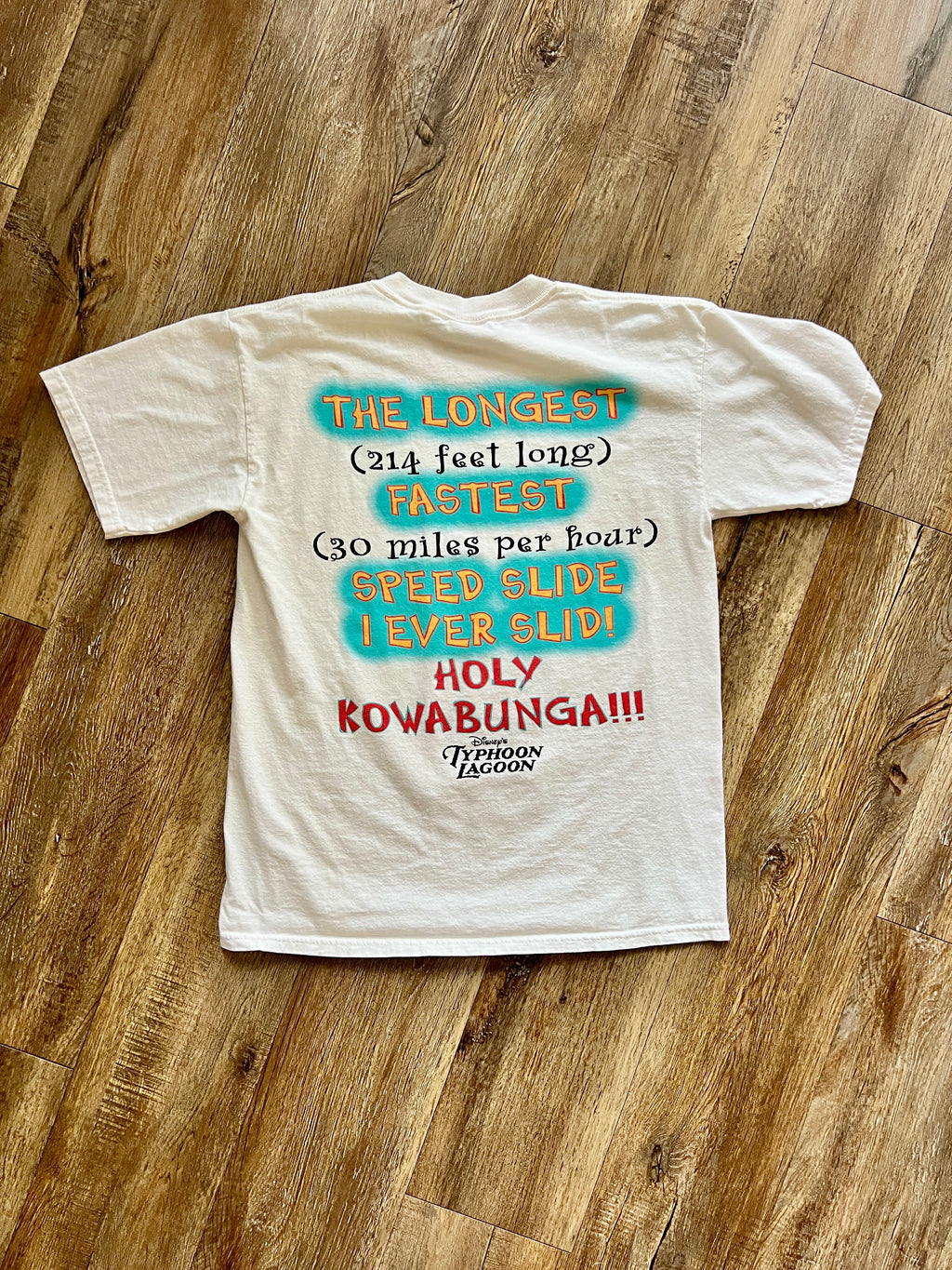 1074 -White I Survived Humunga Kowabunga Shirt - M