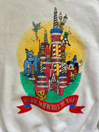 1066 -White 25th Anniversary Cake Castle Crewneck - L