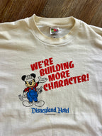 1096 -White Disneyland Hotel We're Building Character Construction Mickey Shirt - XL