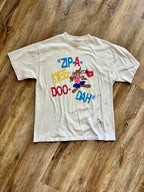 1100 -White Single Stitch Thrashed Brer Rabbit Zip-A-Dee-Doo-Dah Shirt - L