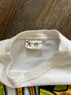 1102 -White & Green Goofy Split Face Character Shirt - L