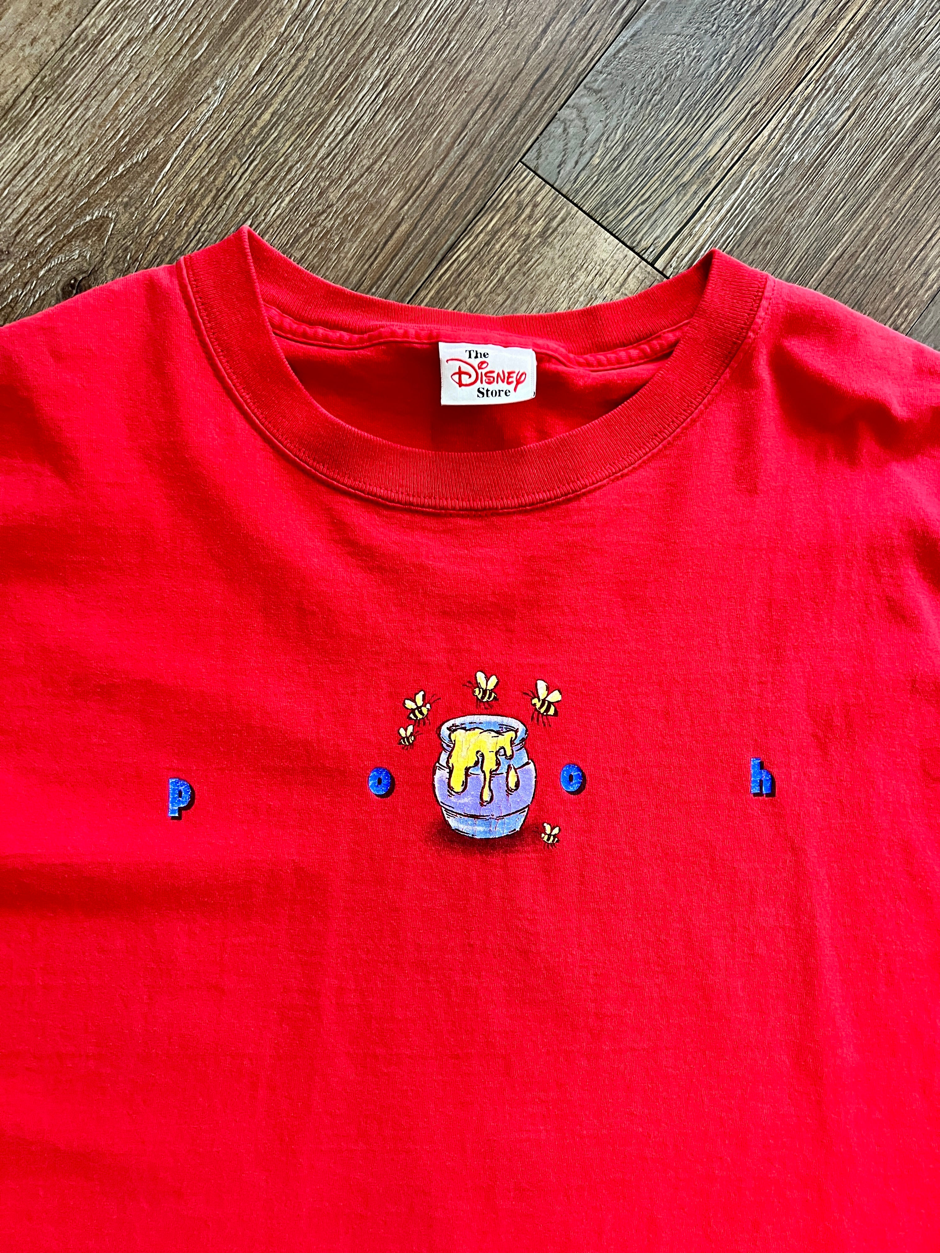 1108 -Red WTP Pooh Honey Pot + Bees Disney Store Shirt - 2XL