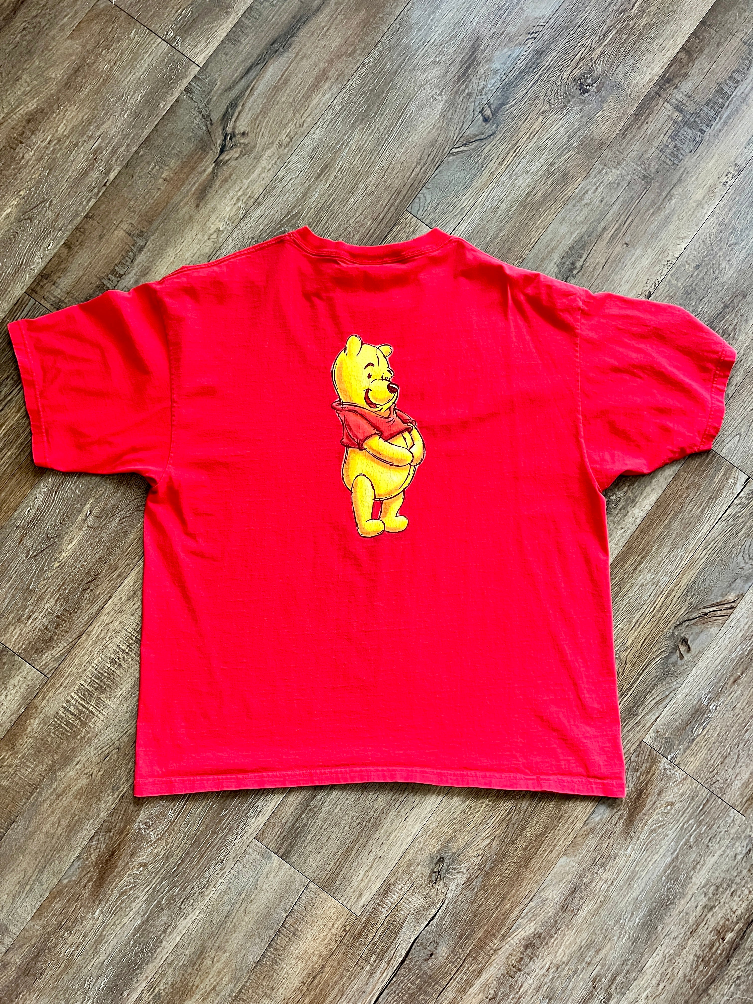 1108 -Red WTP Pooh Honey Pot + Bees Disney Store Shirt - 2XL