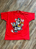 1109 -Red Mickey & Friends Popping Out Front & Back Hit Shirt - 3XL