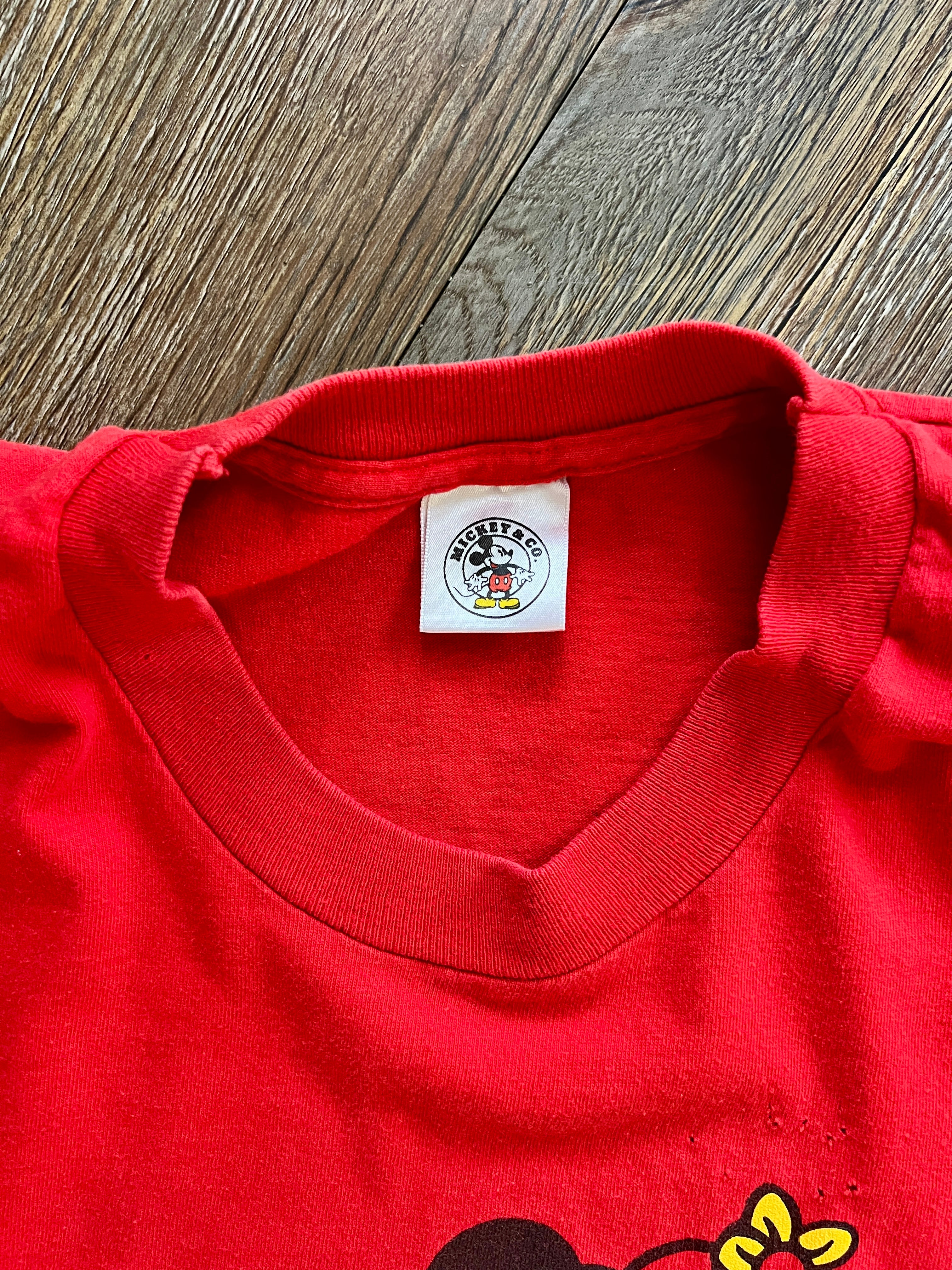 1109 -Red Mickey & Friends Popping Out Front & Back Hit Shirt - 3XL