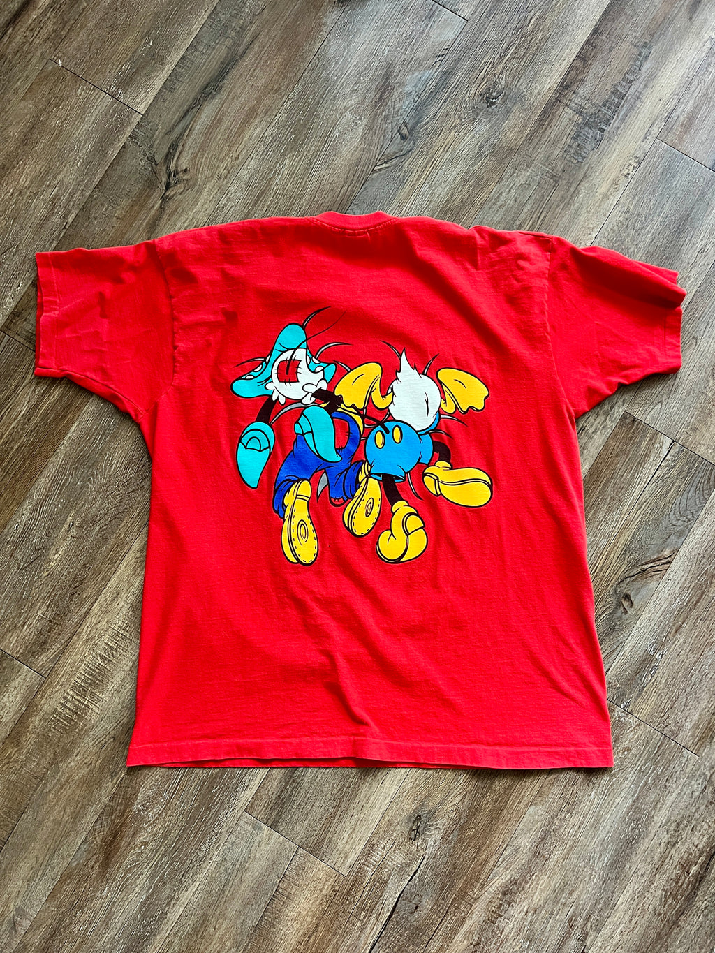 1109 -Red Mickey & Friends Popping Out Front & Back Hit Shirt - 3XL