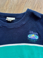 1120 -Navy & Teal Old Key West Knit Sweater Pullover - L