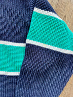 1120 -Navy & Teal Old Key West Knit Sweater Pullover - L