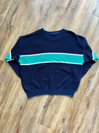 1120 -Navy & Teal Old Key West Knit Sweater Pullover - L