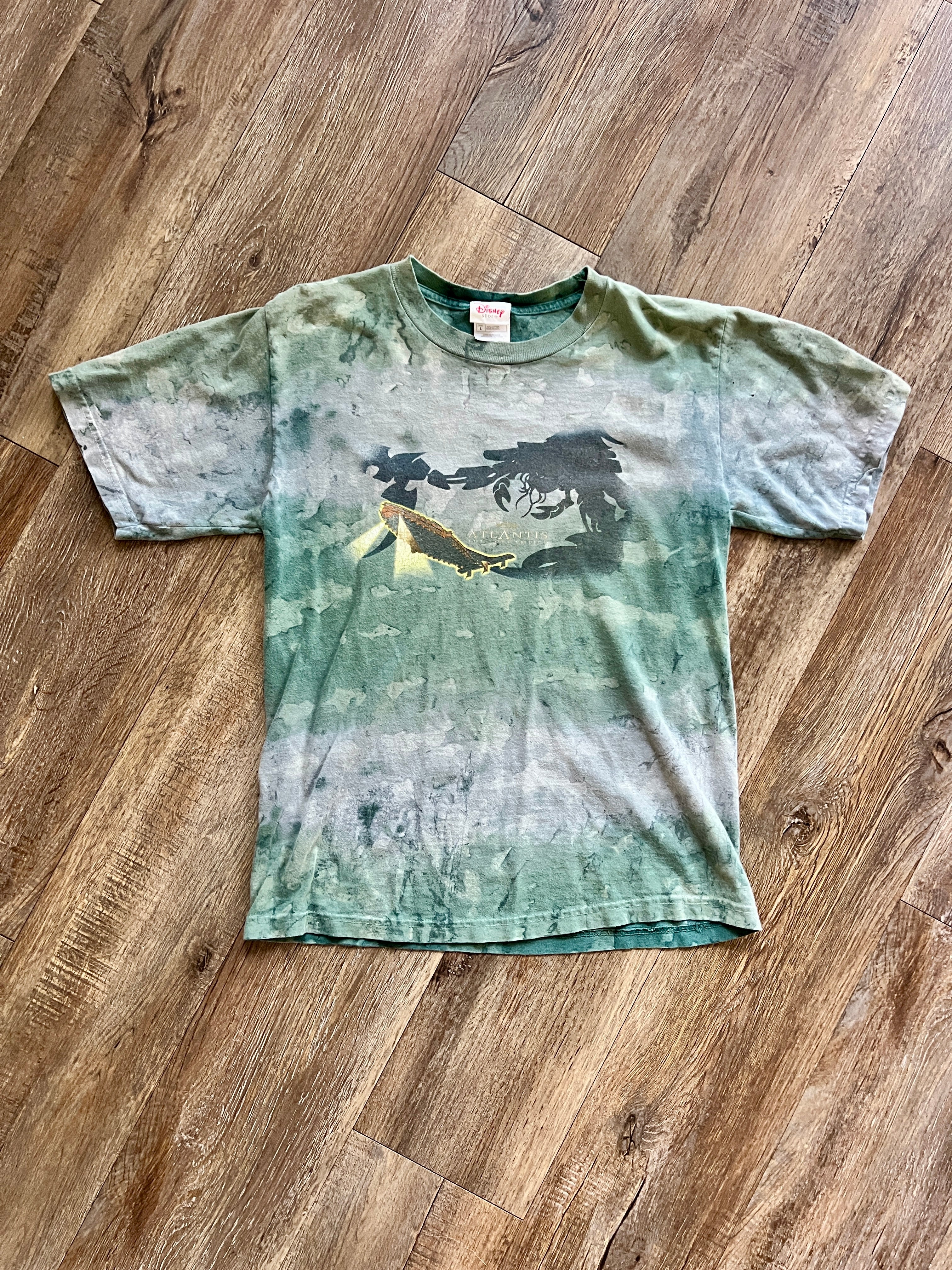 1123 -Teal & Grey Tie-Dye Atlantis Promo Shirt - L