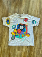 1127 -White EPCOT Center Mickey Passport Stamp Shirt - L
