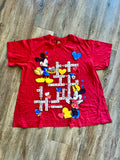 1129 -Red Mickey & Minnie Valentine's Crossword Shirt - XL