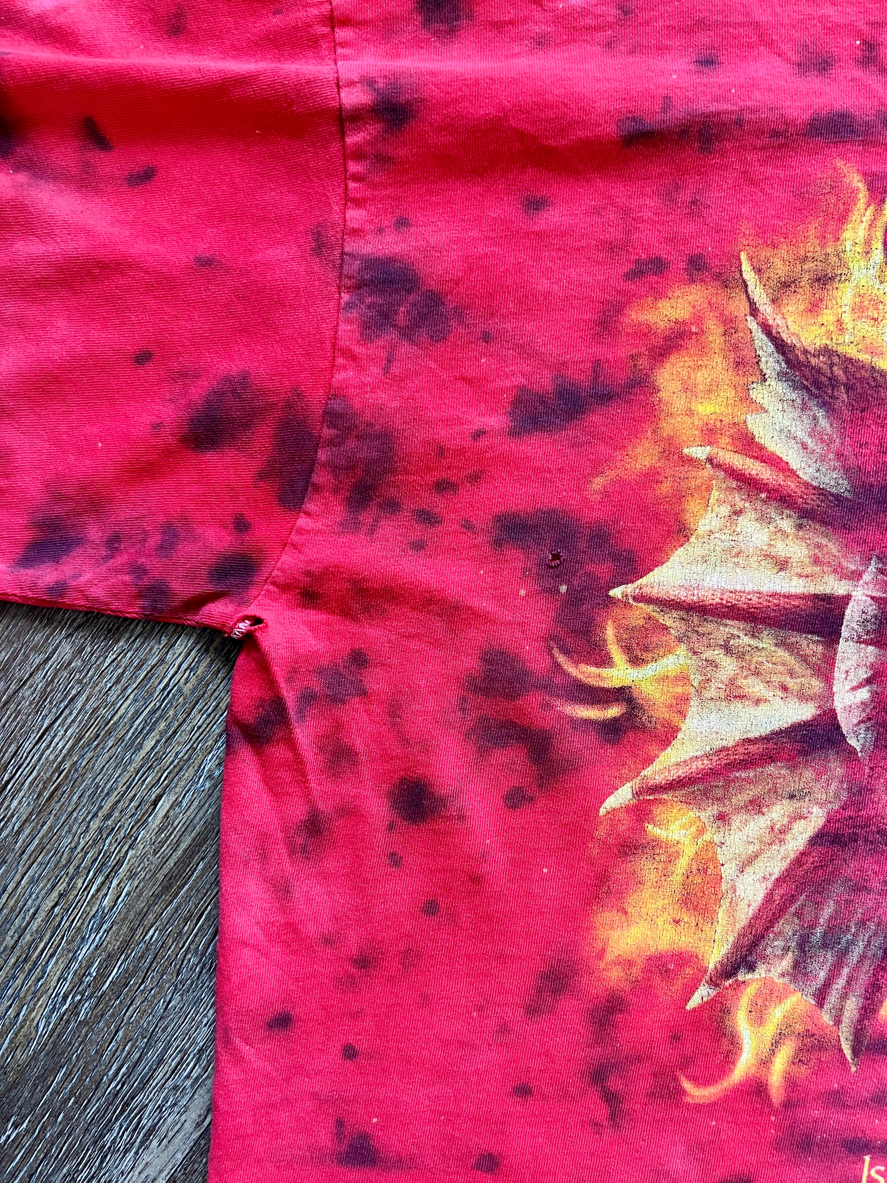 1385 - Red & Blue Tie-Dye Dueling Dragons Tee - NT / XL