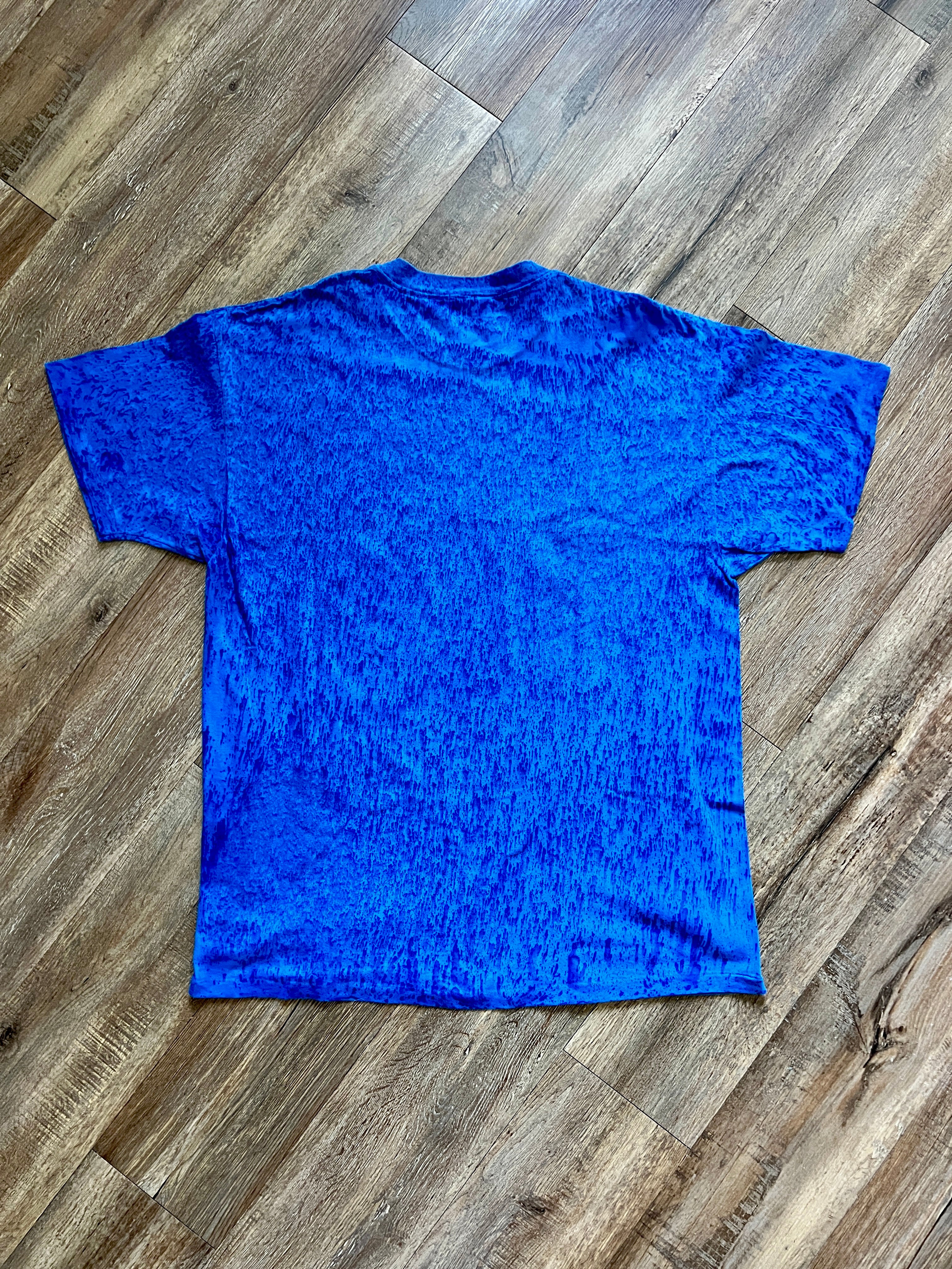 1386 - Blue Tie-Dye Embroidered Pocahontas Tee - XL