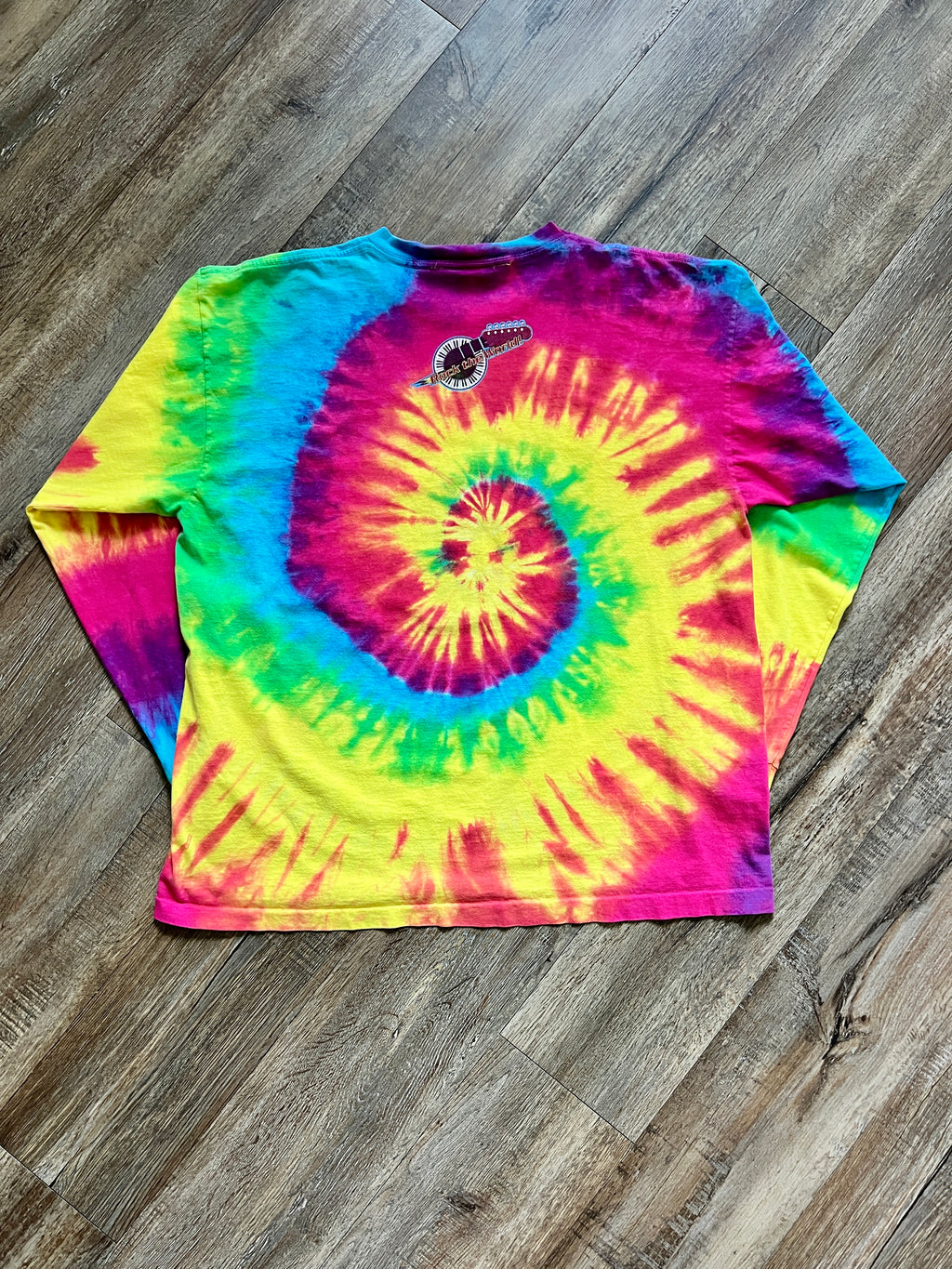 1387 - Rainbow Tie-Dye MGM Studios Rock'n'Roller Coaster Long Sleeve - 2XL