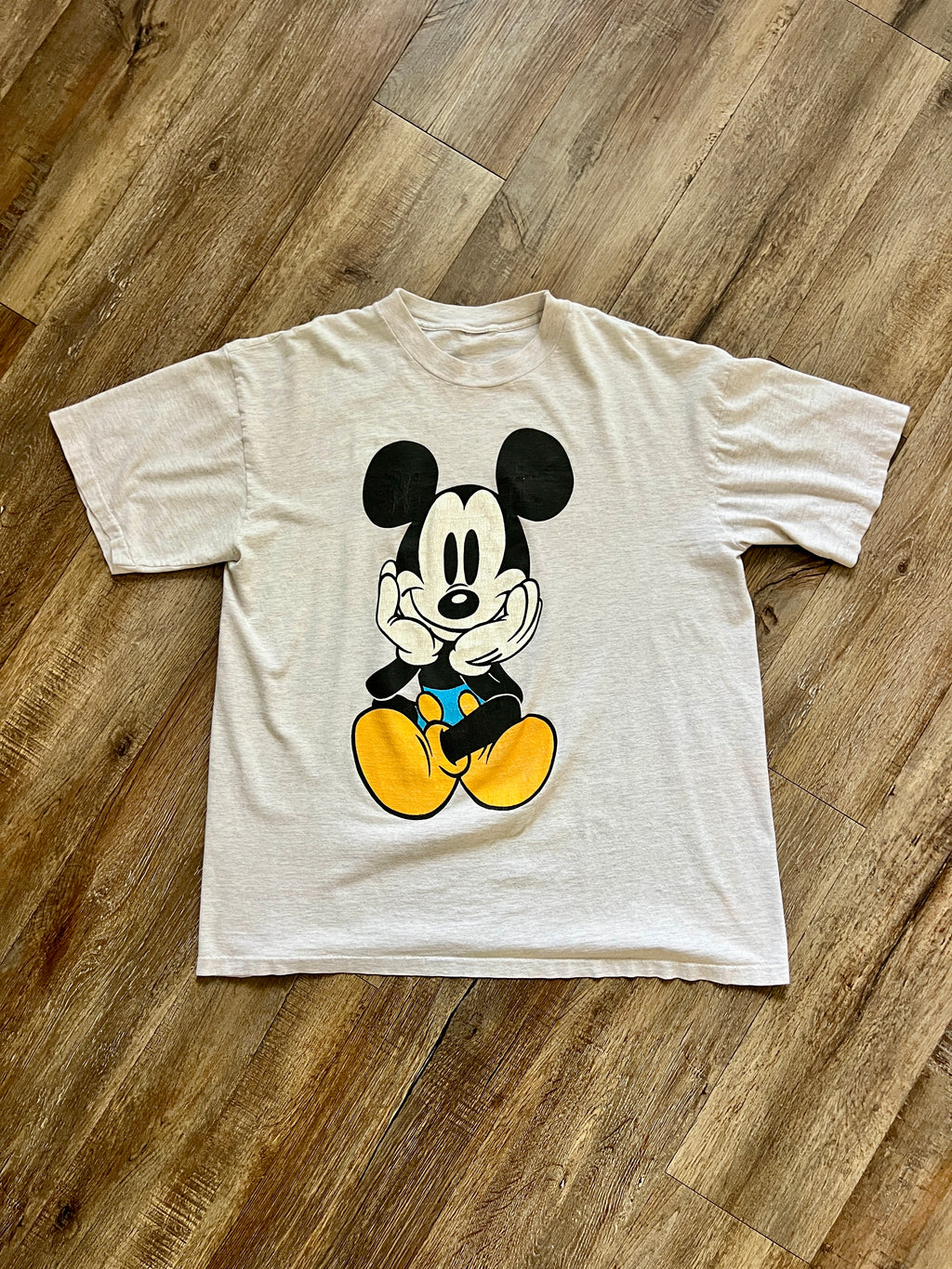 1392 - Heather Grey Classic Sitting Mickey Front & Back Hit Tee - NT / XL