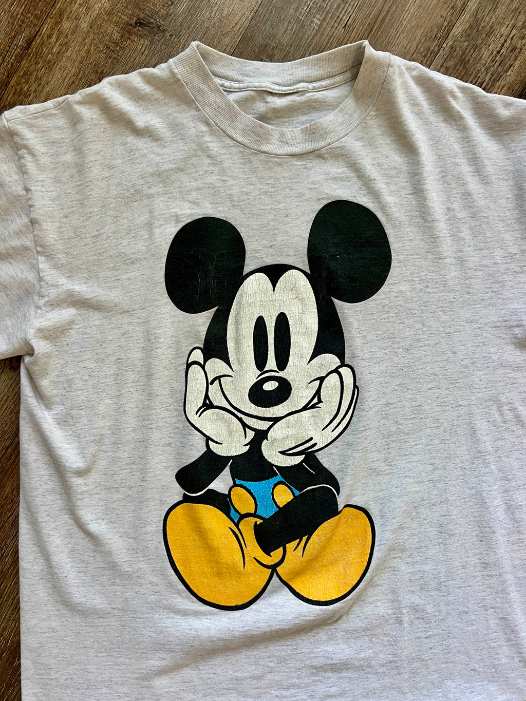1392 - Heather Grey Classic Sitting Mickey Front & Back Hit Tee - NT / XL