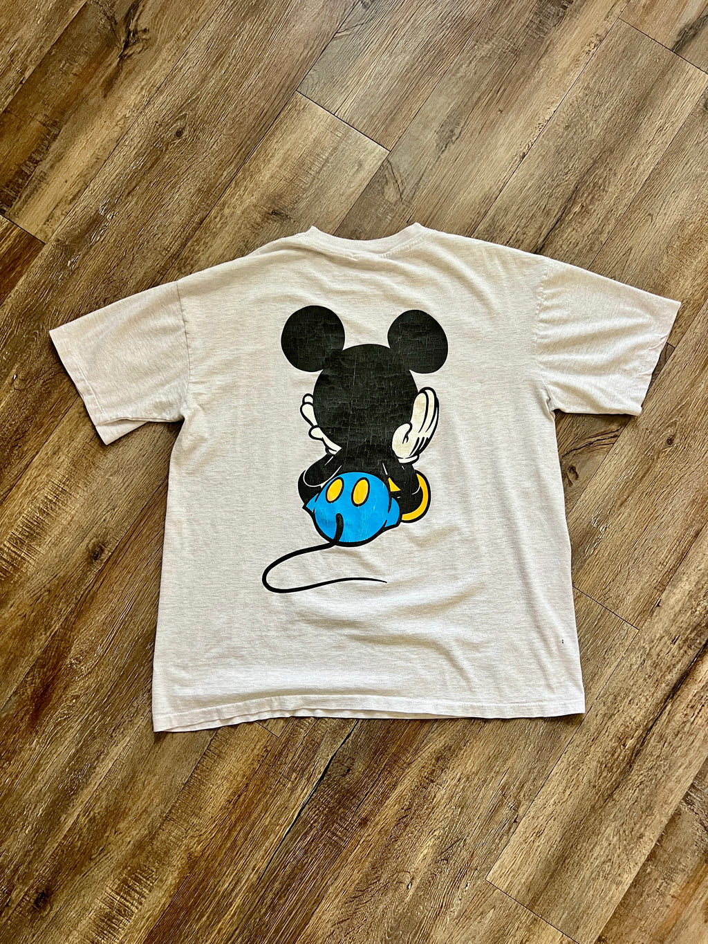 1392 - Heather Grey Classic Sitting Mickey Front & Back Hit Tee - NT / XL