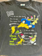 1394 - Black Dr. Suess Green Eggs & Ham Front & Back Tee - NT / XL