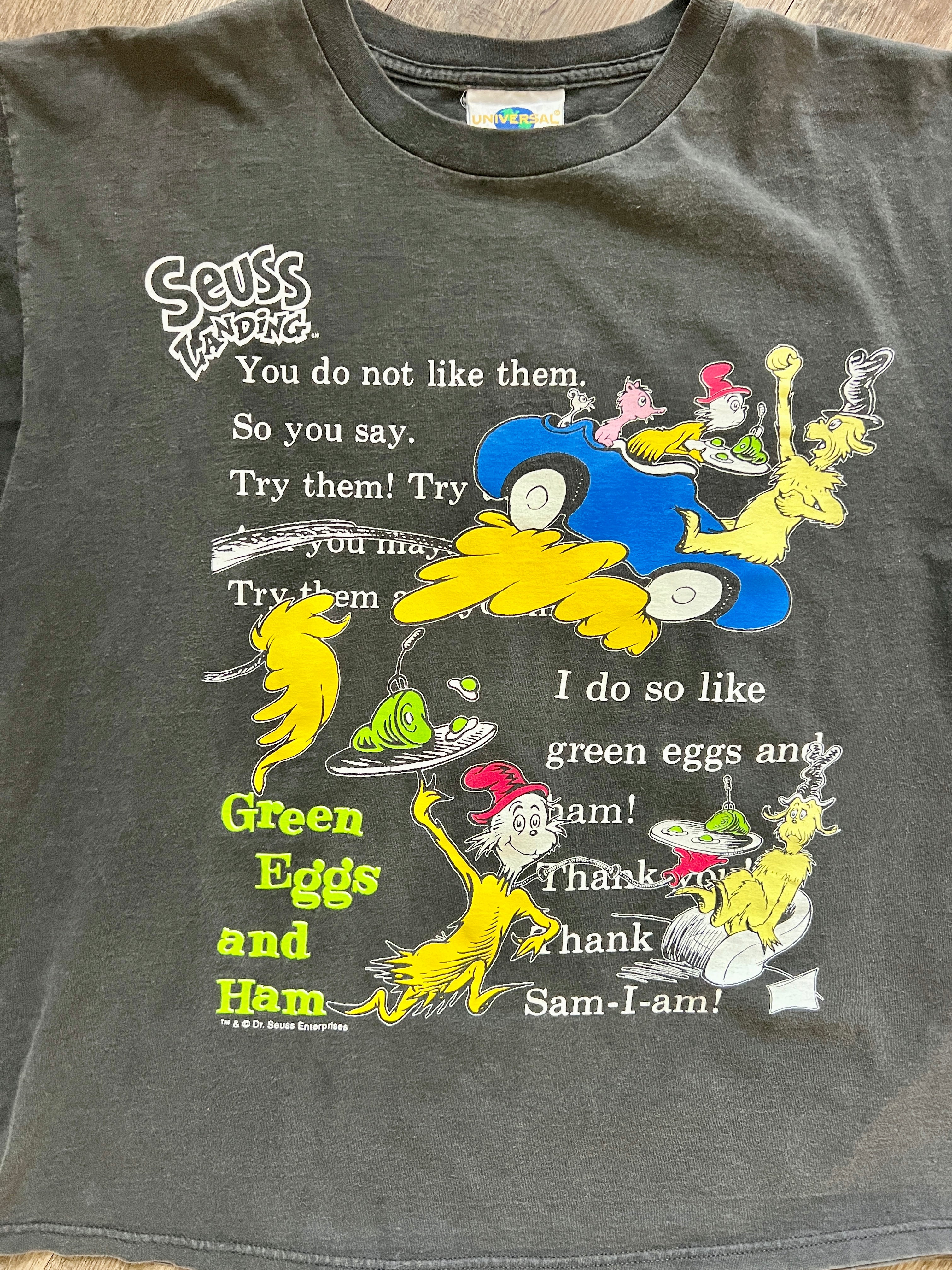 1394 - Black Dr. Suess Green Eggs & Ham Front & Back Tee - NT / XL