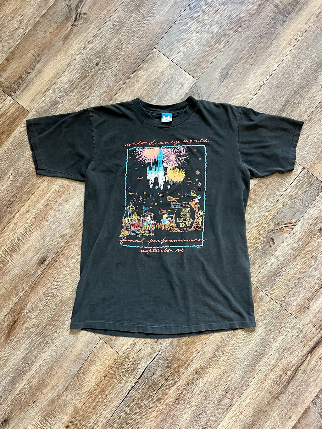 1396 - Black 1991 WDW Main Street Electrical Parade Final Performance Tee - OSFA