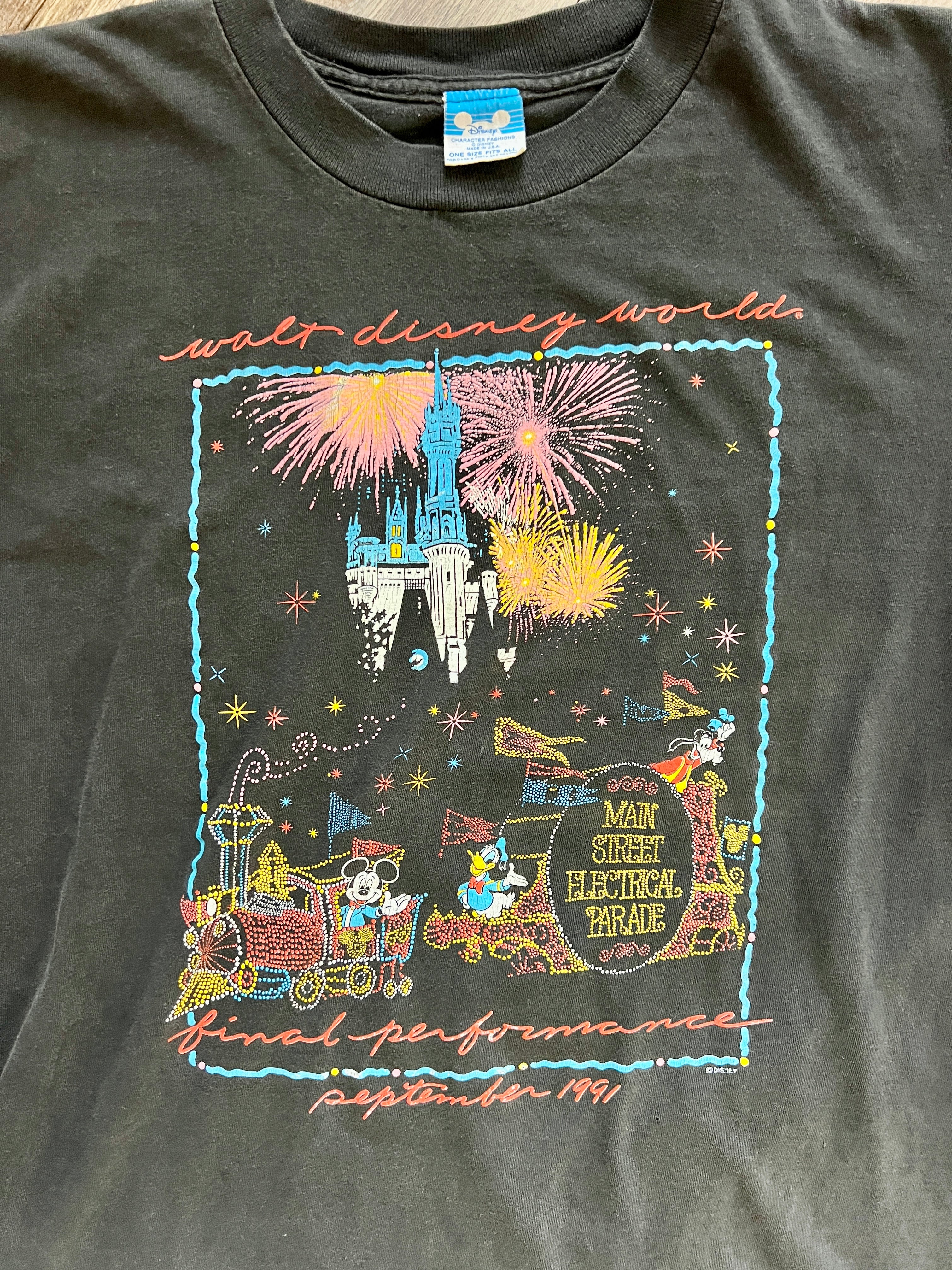 1396 - Black 1991 WDW Main Street Electrical Parade Final Performance Tee - OSFA