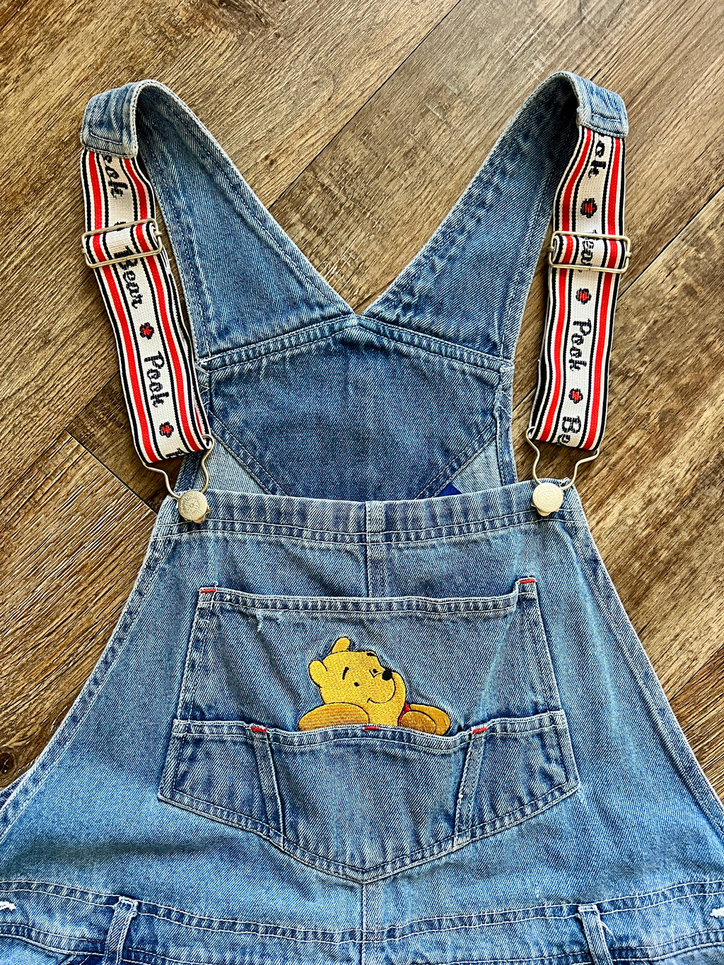 1397 - Denim Embroidered Winnie the Pooh Overalls - XL