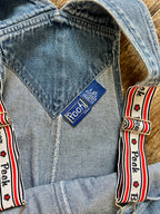 1397 - Denim Embroidered Winnie the Pooh Overalls - XL