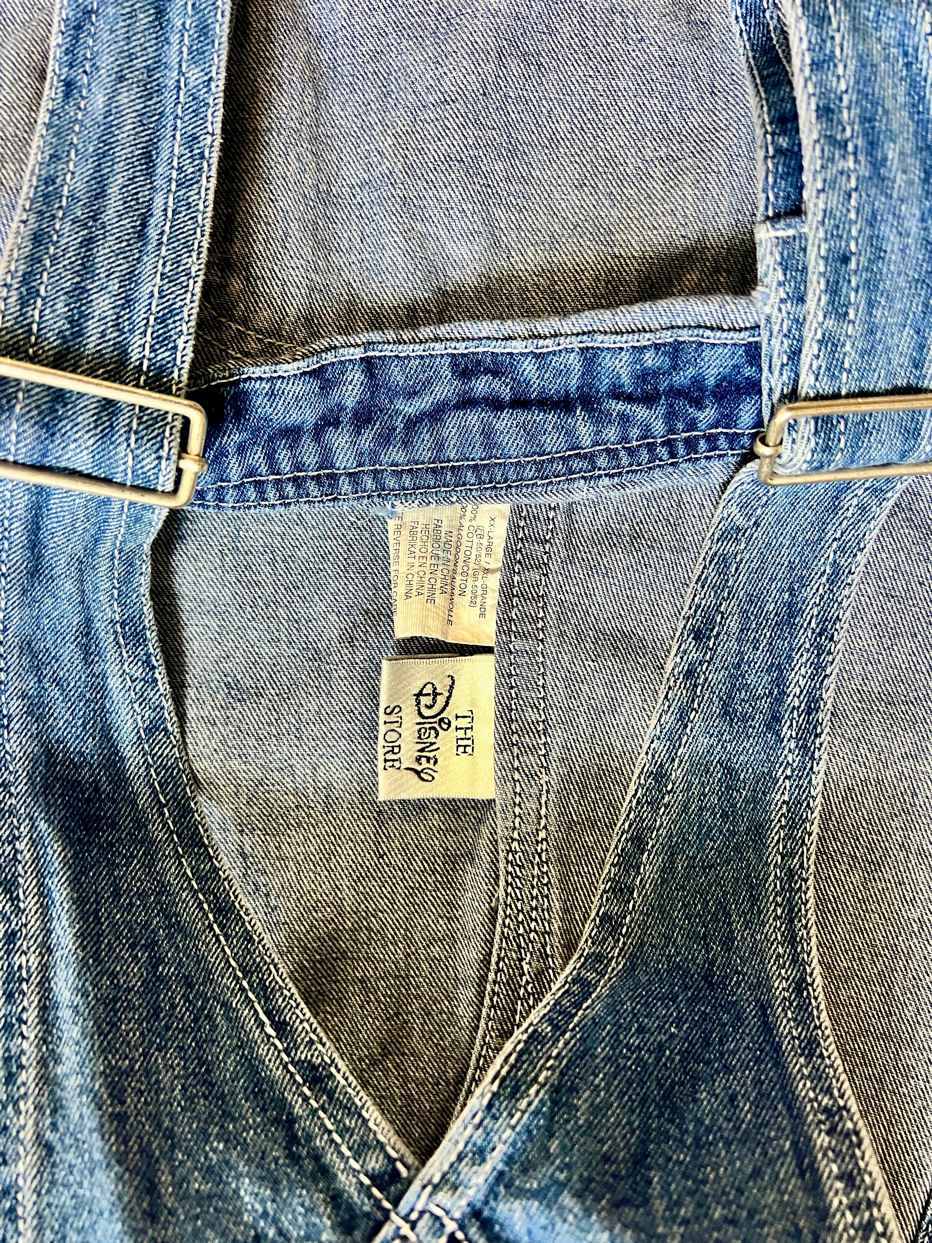 1398 - Denim Embroidered Mickey Mouse Overalls - 2XL