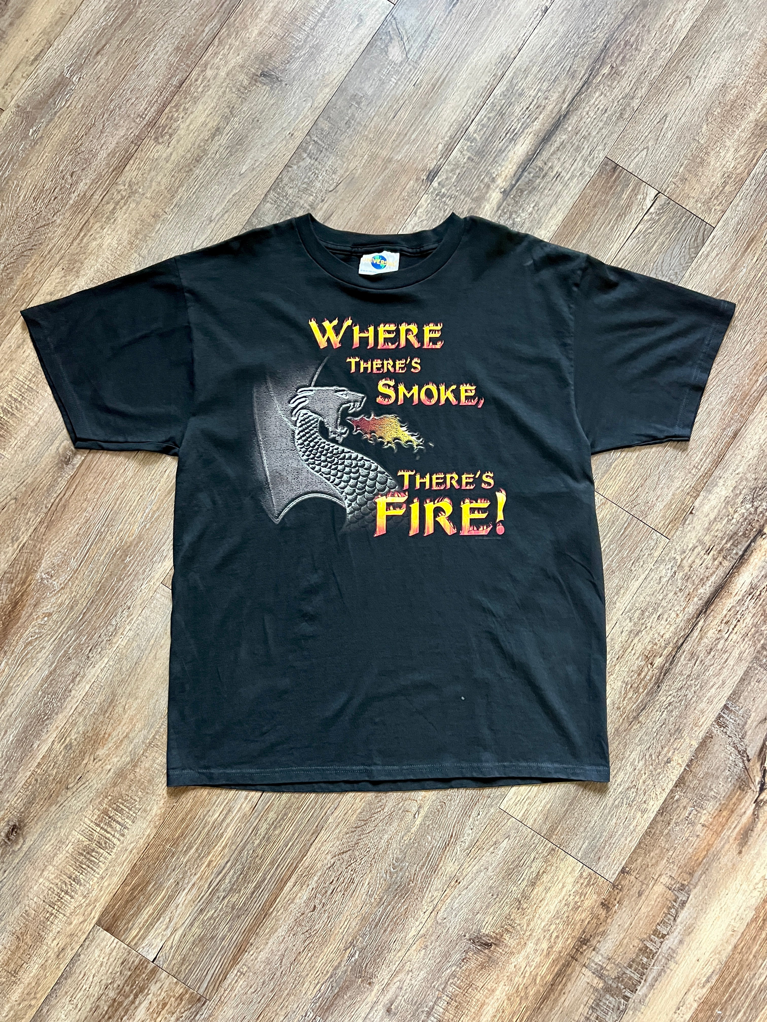 1399 - Black Universal IOA Where There's Smoke There's Fire Tee - L