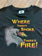 1399 - Black Universal IOA Where There's Smoke There's Fire Tee - L