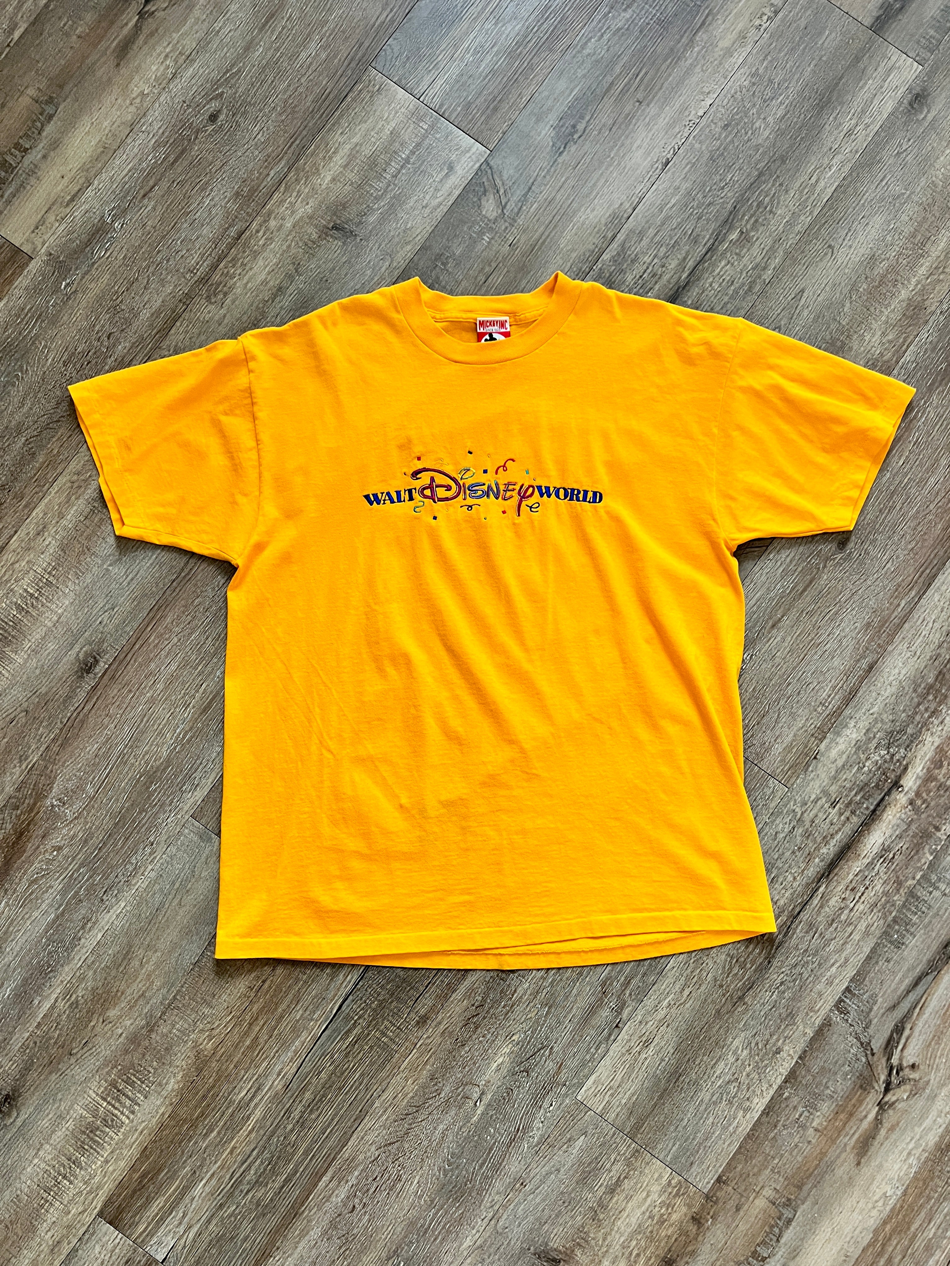 1400 - Gold Embroidered WDW Confetti Tee - L