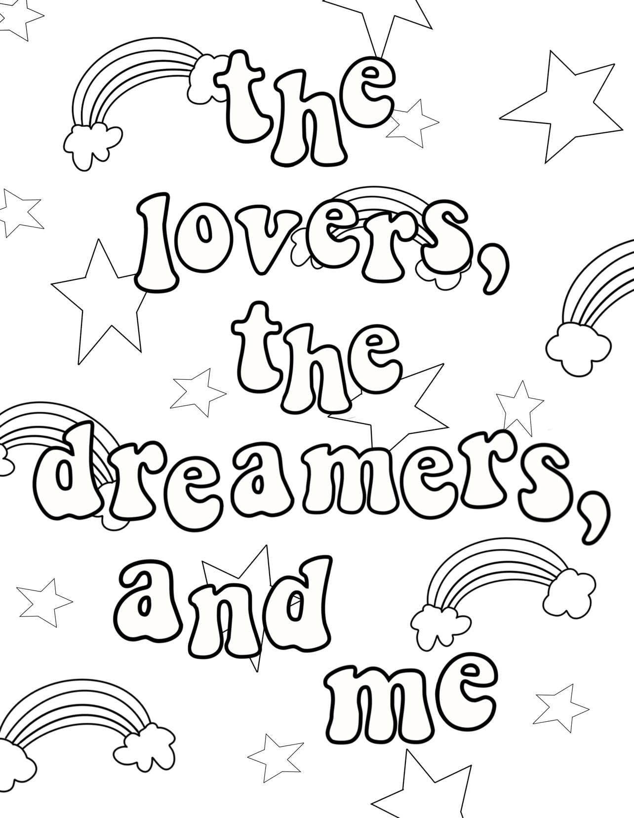 The Lovers, The Dreamers, & Me Coloring Page