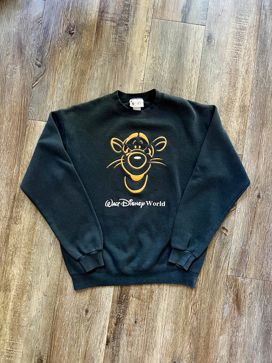 548 -Black & Orange Tigger WDW Logo Crewneck - M