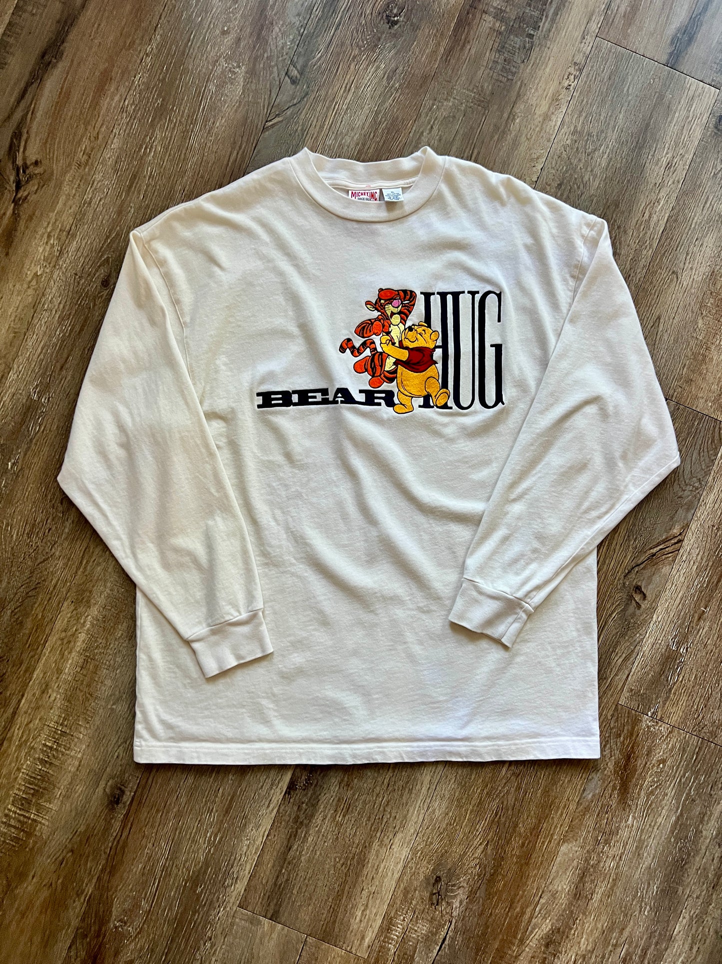 553 -Cream Embroidered Tigger & WTP Bear Hug Long Sleeve - XL