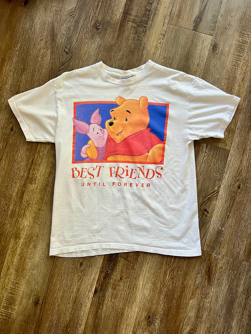555 -Wwhite Piglet & WTP Best Friends Until Forever Tee - L