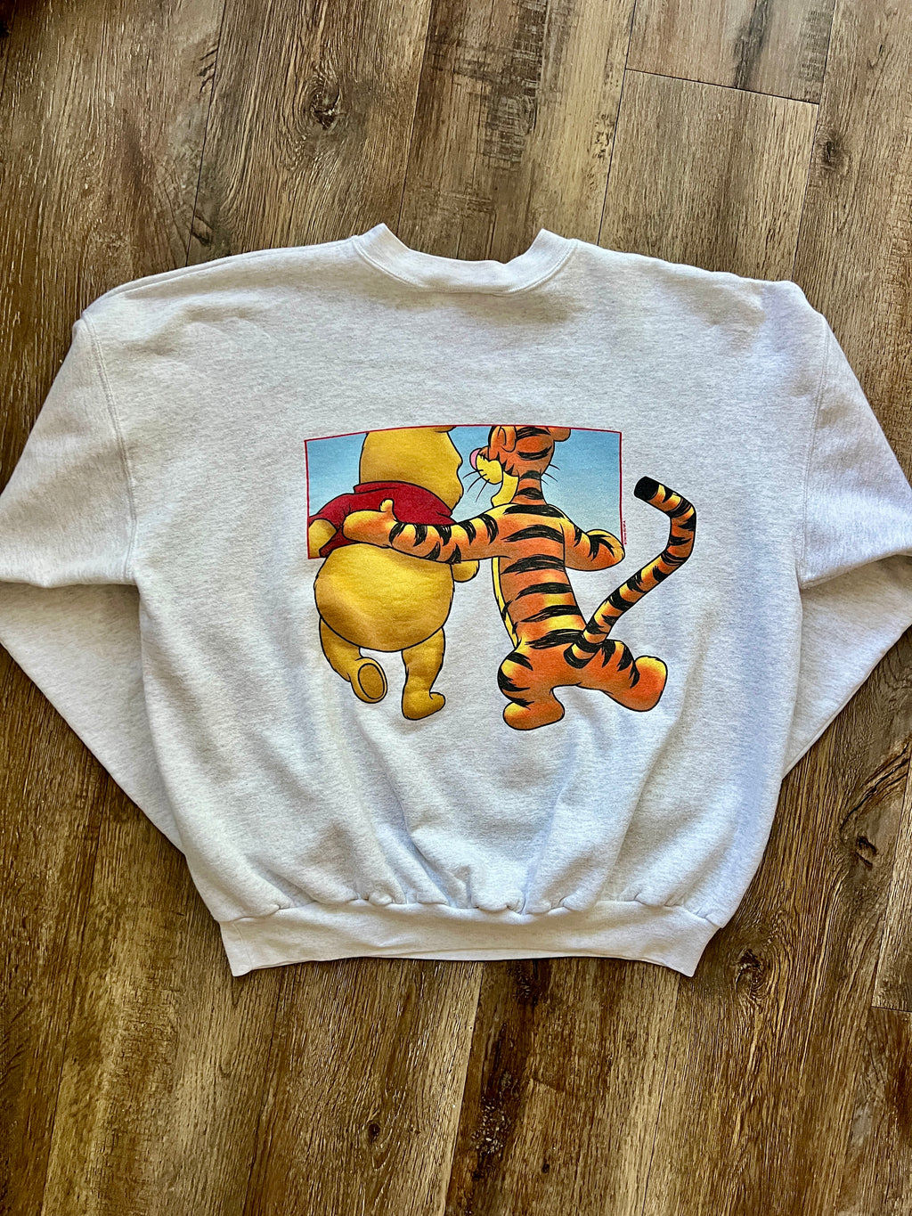 559 -Heather Grey Tigger & WTP Box Front & Back Hit Crewneck - XL