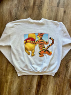 559 -Heather Grey Tigger & WTP Box Front & Back Hit Crewneck - XL