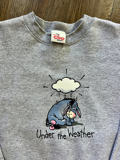 561 -Heather Grey Eeyore Under The Weather Raincloud Crewneck - XL