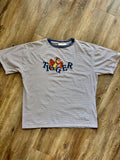 564 -Navy & White Striped Embroidered Tigger Words Tee - XL