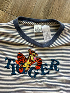 564 -Navy & White Striped Embroidered Tigger Words Tee - XL