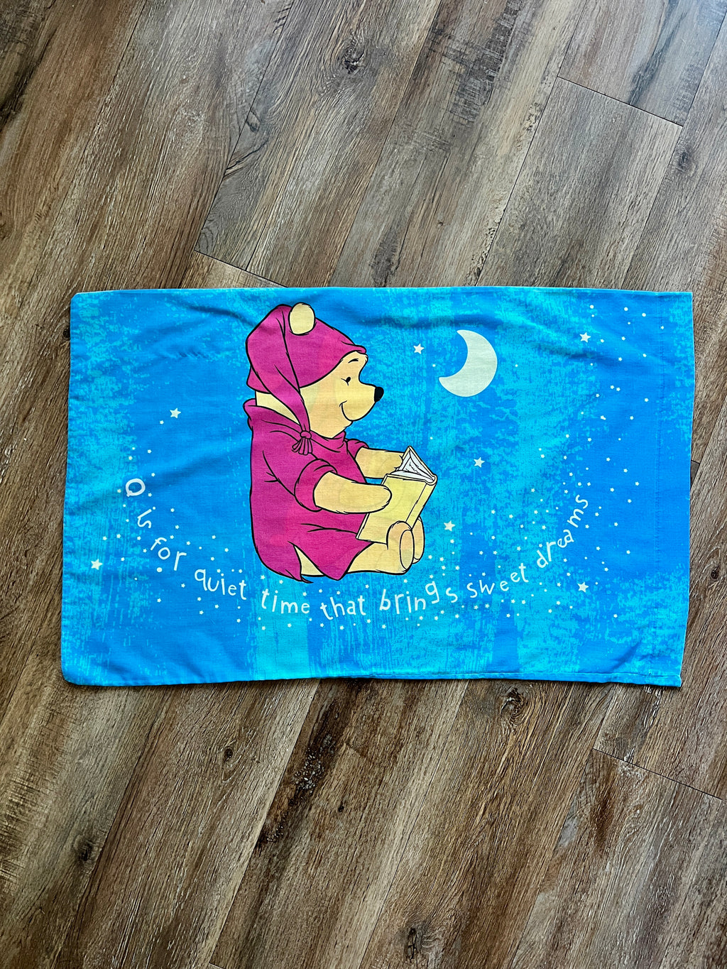567 -Blue Night Sky Night Time is for Moon Beams & Hunny Dreams Pillow Case